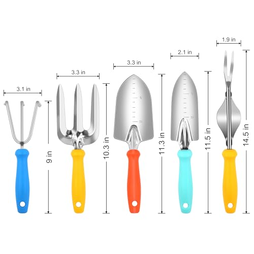 Weed Puller Tool, 5 Piece Stainless Steel Heavy Duty Weeding Tool, Weed Puller, Crack Weeder Tool, Weed Remover Tool with Ergonomic Plastic Handle, Gardening Gifts for Women - style: 5 Pieces