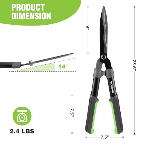 WORKPRO Garden Hedge Shears, 23" Manual Hedge Clippers/Bush Cutter - size: 23"