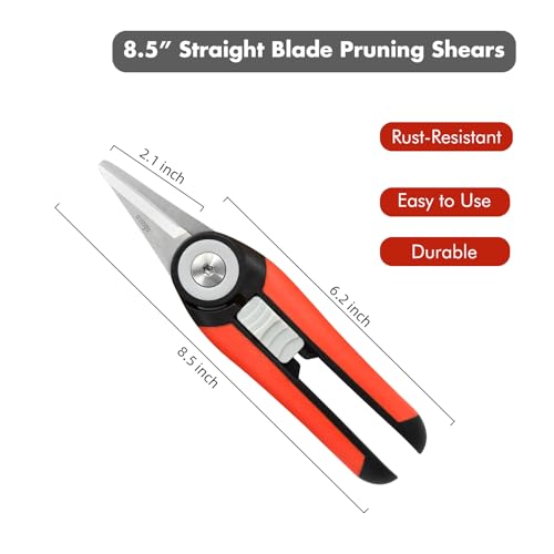LIVINGO Garden Pruning Shears Floral Scissors with Straight Blade
