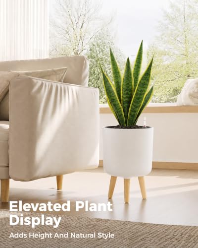 Bamworld Self Watering Pots for Indoor Plants with Water Level Indicator - size: 10 in
