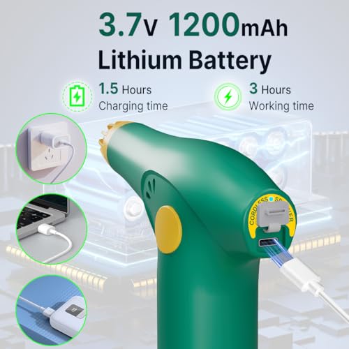 T TOVIA Electric Spray Bottle 1L, Battery Powered Plant Mister, 360 Degree Continuous Sprayer for Cleaning, Green