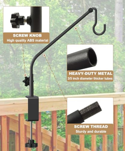 20 Inch Extended Reach Deck Hook Hanger for Railing, 2 Pack - size: 20 Inch 2 Pack