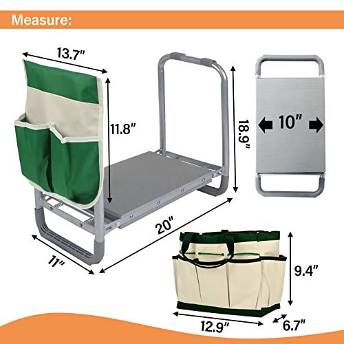 BDL Garden Cart Outdoor Rolling Garden Workseat with Wheels, Heavy Duty Garden Tool Cart with Extendable Handle and Storage for Seniors Yard Gardening Work - size: Upgrade Kneeler