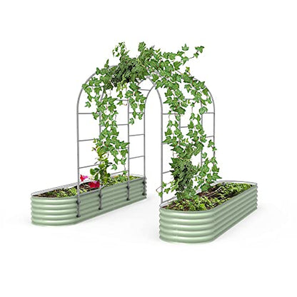 Vego Garden Modular Arched Trellis System 7.0' Long Trellis for 2.5' x 9.5' Garden Bed for Climbing Plants Like Cucumber Beans Tomatoes & Vines (Garden Beds Not Included) - size: 7.0 Ft Long