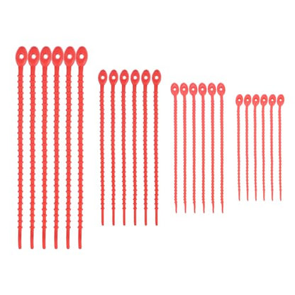 M METERXITY 24-Pack Adjustable Plant Ties, 4.7/5.9/6.7/8.2 Inch Silicone Flexible Multi-Function Garden Twist Tie for Crafts/Gift Wrapping/Gardening Plants, Reusable Support Twine [Red] - color: Red