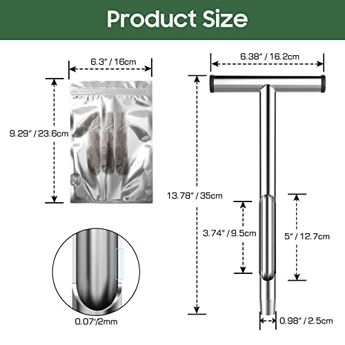 Housolution 13.7 Inch Soil Sampler Probe, T-Shape Handle Soil Test Kits