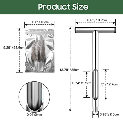 Housolution 13.7 Inch Soil Sampler Probe, T-Shape Handle Soil Test Kits
