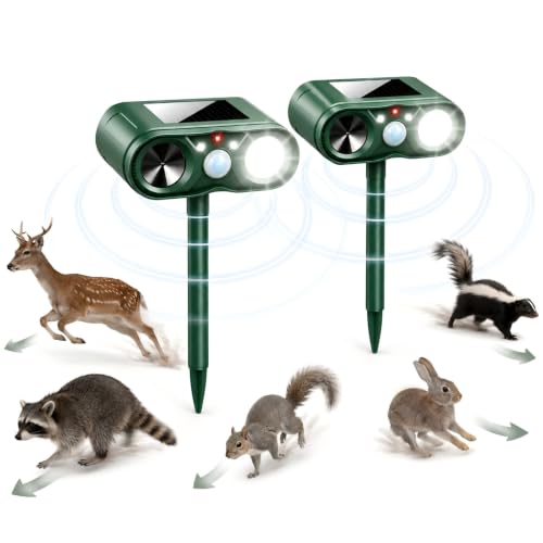 2026 Deer Repellent Ultrasonic Solar Animal Repellent Outdoor Cat Repellent
