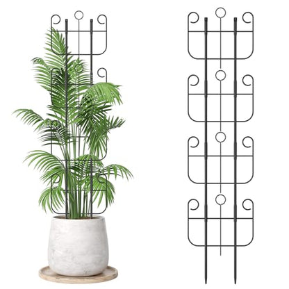 4 Pack Trellis for Climbing Plants Indoor, Expandable Heavy-Duty Metal Trellis for Potted Plants Outdoor, Flowers Vine Ivy, Sturdy Houseplant Pothos Plant Climber Support - size: 4 Pack-17in(H)x12.6in(L)