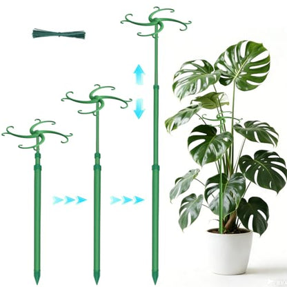 Telescoping Plant Stakes,3Pack 17.3to42.3IN Adjustable MonsteraPlantSupport - size: 42.3 IN 3 PCS