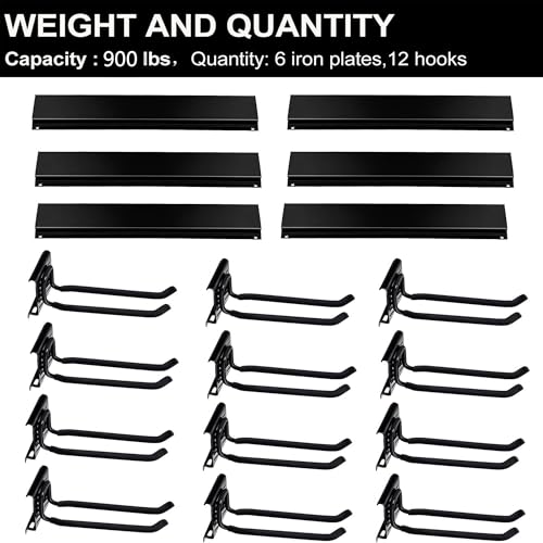 Wallmaster Garage Storage Organization Wall Mount Folding Chair Hangers - size: 12Hooks+6Panels