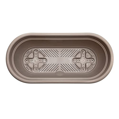 Bloem: Lucca Self Watering Window Box Planter: 18" - Charcoal Gray - Durable Long Lasting Plastic Pot, Indoor Outdoor Use, Gardening, 2.5 Gal Capacity - color: Pebble Stone