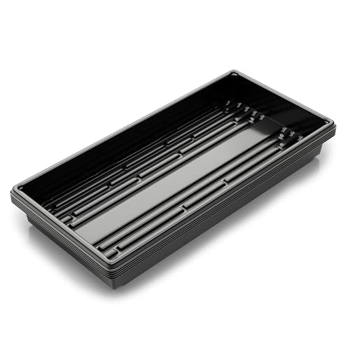 10x20 Inch Black Plastic 5 Pack Plant Propagation Tray - No Holes - color: Black, size: 5-Pack