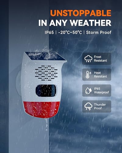 PILSAMAS 2-Pack Solar Motion Sensor Alarm, 120dB Deer Bear Deterrent, IP65 - style: Square-Beam
