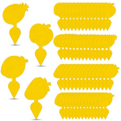 60 Pack Fruit Fly Traps Fungus Gnat Traps, Fruit Shape Yellow Sticky Bug Traps for Indoor Outdoor Plants, Dual-Sided Sticky Traps for Whiteflies, Aphids & Flying Insects - size: 60Packs