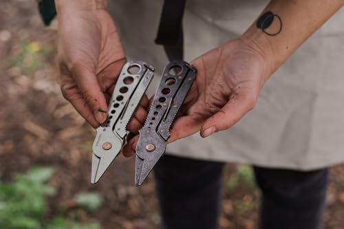 Barebones Herb Harvest and Strip Tool - Stainless Steel with Copper Accents - Your All-in-One Culinary Companion (Tumbled Black) - color: Tumbled Black
