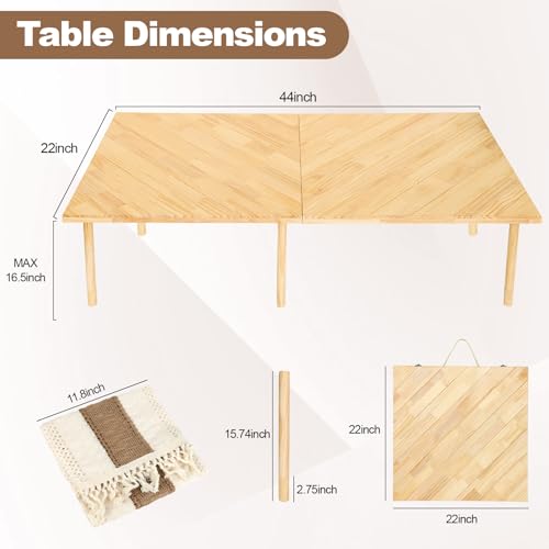 44x22 Low Floor Folding Picnic Table - size: Small Size for 4