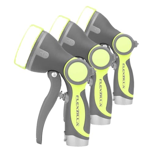 Flexzilla Garden Hose Nozzle - Heavy Duty Pistol Grip, NFZG61, ZillaGreen™ (Pack of 3) - size: 5.5 inches x 2.75 inches x 8.5 inches (Pack of 3)