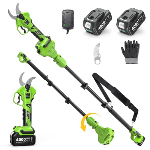 TaskStar 2-in-1 Pole Electric Pruning Shears, 1.6" Cut Cordless Pole Pruner
