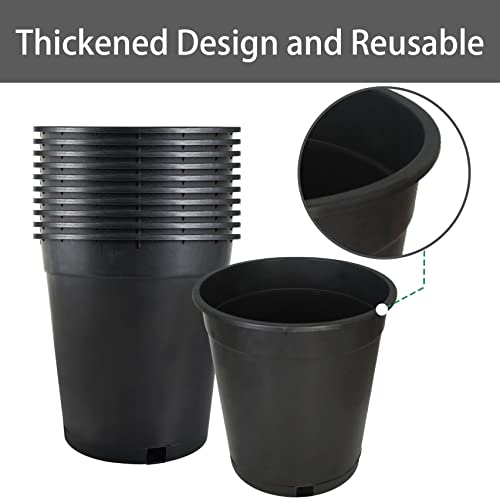 Plant Nursery Pot 10-Pack 3.6 Gallon Plastic Garden Planter Pots Flower Seedling Injection Molded Container Seed Starting Pot for Indoor Outdoor Plants Seedlings Vegetables Black - size: Standard 3.6 Gallon
