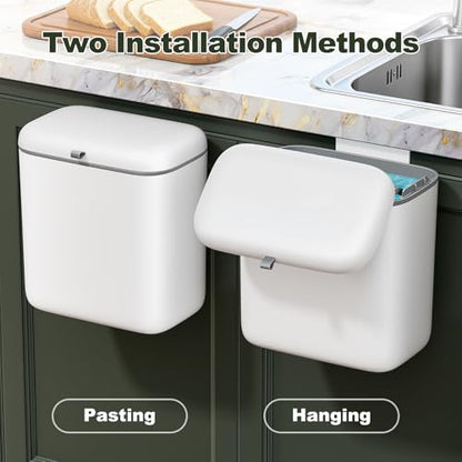 CTIME Compost Bin Kitchen 1.8 Gallon, Hanging Small Trash Can
