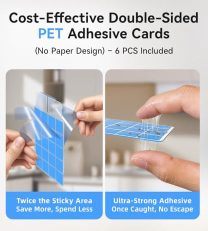 Advanced Double-Sided Indoor Fly Trap for Home, Plug-in 5-Way UV Light - size: 2 Device + 6 Refills