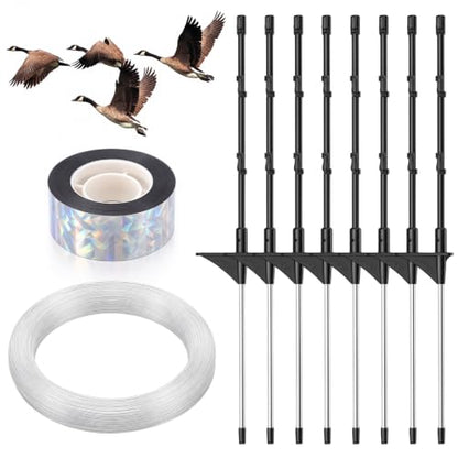 Geese Bird Deterrent Devices Fence System Kit, Post Wire Tape