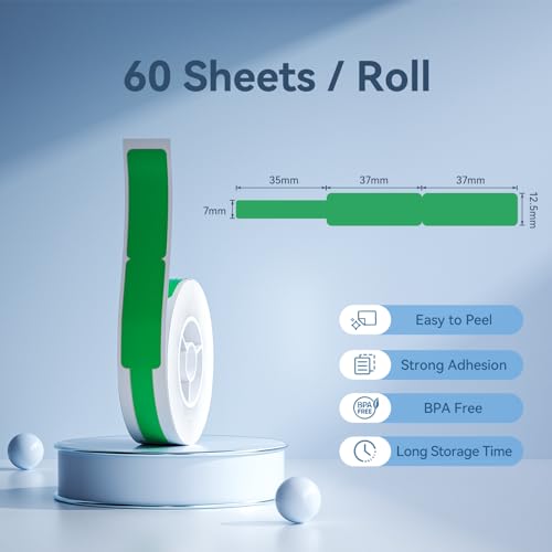 NIIMBOT Thermal Transfer Cable Label 0.49" x 4.29", for N1(B18) Label Maker - color: 0.49''×4.29''-green Cable