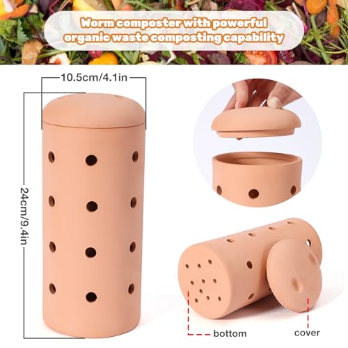 Underground Worm Composting Bin 10In Outdoor Inground Worm Composter for Beginners, Garden Compost Bin for Garden Beds & Home Use for Kitchen Waste and Raised Garden Beds