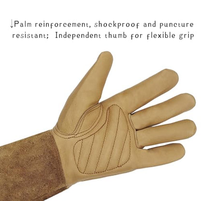 [Clearance promotion] Long Gardening Gloves for Women/Men-Thorn Proof Rose Pruning Gloves, Leather work Gauntlet - size: X-Large