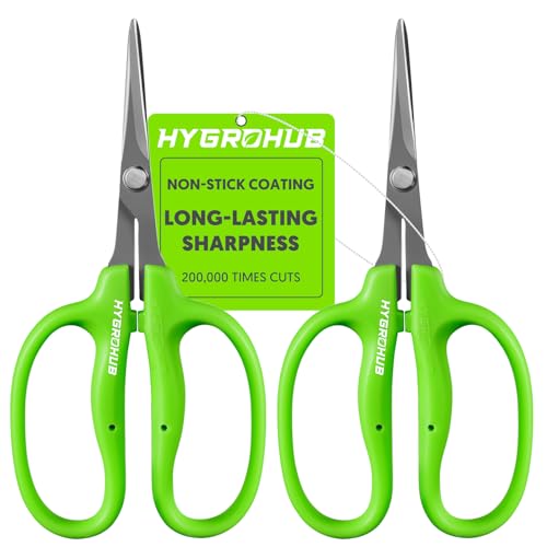 Garden Scissors, 2 PCS, Straight Blade + Curved Blade, 6-in, Easy to Clean - style: Curved 1pcs + Straight 1pcs
