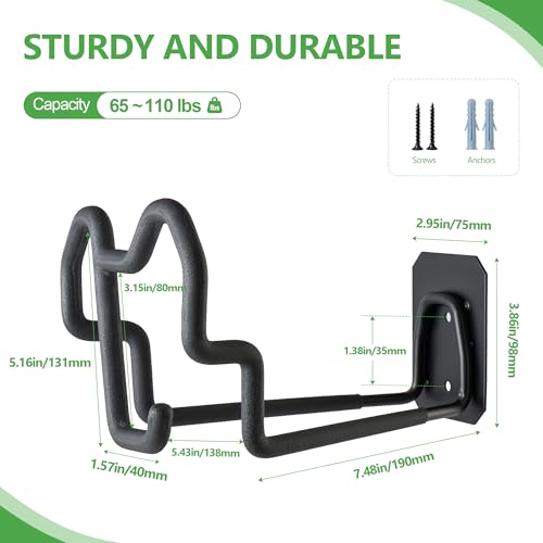 Wall Mount Hose Holder with Nozzle Slot,Rust Resistant,Matte Black - color: Matte Black