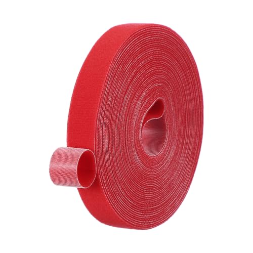 PATIKIL 0.8" x33FT Hook and Loop Tape Double-Sided Nylon Strips Red - color: Red, size: 0.8"x33FT