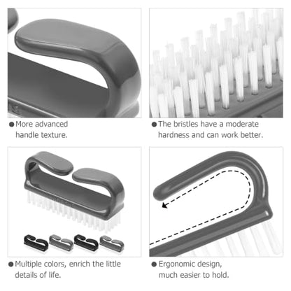 Larbois Handle Grip Nail Brush, Hand Fingernail Brush Cleaner Scrubbing Kit Pedicure for Toes and Nails Men Women - color: Color-10