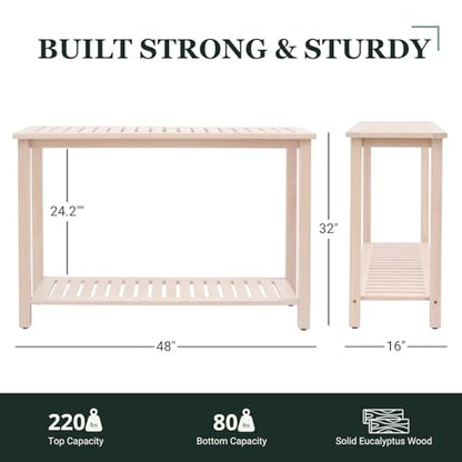 48" Narrow Outdoor Console Table - color: Whitewash