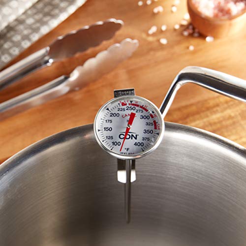 CDN ProAccurate Candy & Deep Fry Thermometer | Insta-Read 7" Stem | NSF Certified | 100–400°F Range | For Candy, Sugar, Oil, Deep Frying, Roasts, Poultry | Adjustable Pot Clip | IRXL400 - style: Insta-Read Candy & Deep Fry Thermometer