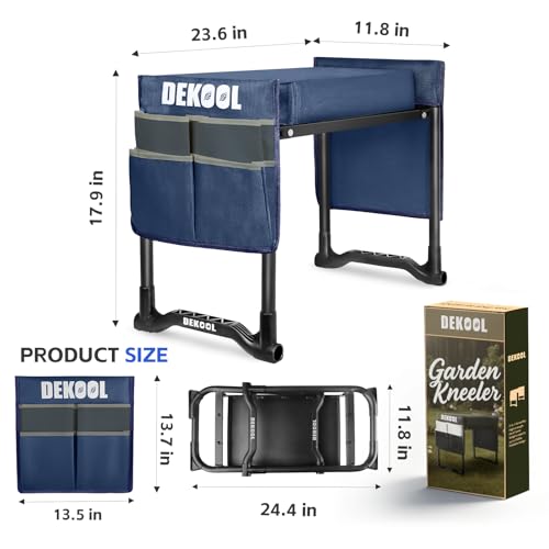 Foldable Garden Kneeler Seat, Garden Stools for Seniors, Heavy Duty Stool - color: Blue