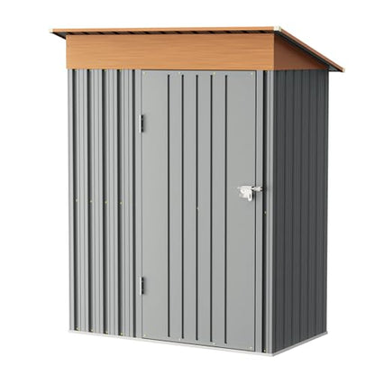Verdeluxe 5x3FT Outdoor Storage Shed with Floor Frame,Matte Gray - size: 5*3FT(Base Included)