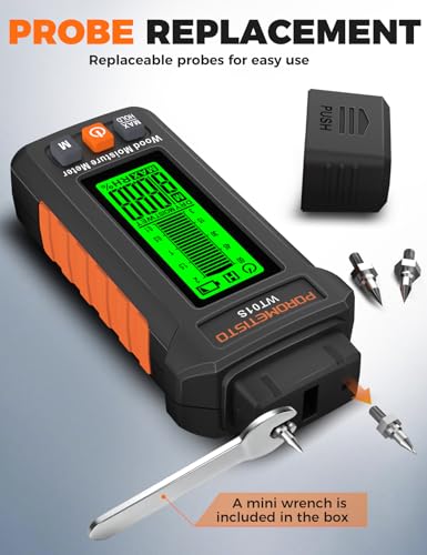 5 in 1Moisture Meter POROMETISTO, Three-Color Alarm, 5 Modes Detections