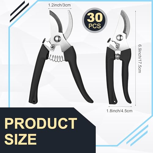 Chumia 30 Pack Garden Shears Flower Clippers for Plant Cutting, Black - color: As Pictures