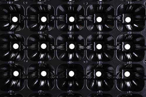 72 Cell Seed Starter Tray, 10 Pack Seed Trays with Drain Holes — 2.2 Inch Deep Seedling Plug Insert for Germination Propagation, 720 Cells, 21 x 11.5 Inches, Black