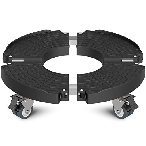 Goovilla Plant Stand with Wheels 440LBS Load,1Pack, Adjustable 15-22",Black - color: Black