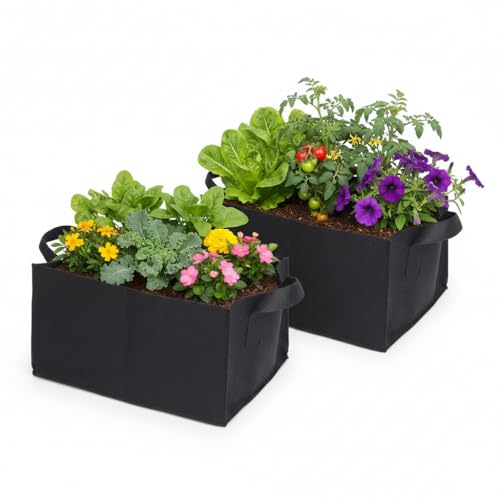 Grow Bags with Handles, Breathable Fabric Raised Garden Bed Planters for Vegetables, Flowers, Tomatoes, Potatoes and Outdoor Garden Planting(S) - size: Small