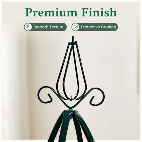 100% Metal Garden Obelisk Trellis for Climbing Plants Outdoor | Powder-Coated Steel Tall Garden Teepee Trellis | Sturdy Vertical Plant Support for Potted Plants Peas, Beans, Squash Outdoor & Indoor