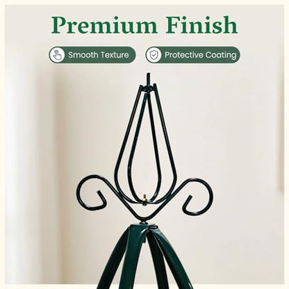 100% Metal Garden Obelisk Trellis for Climbing Plants Outdoor | Powder-Coated Steel Tall Garden Teepee Trellis | Sturdy Vertical Plant Support for Potted Plants Peas, Beans, Squash Outdoor & Indoor