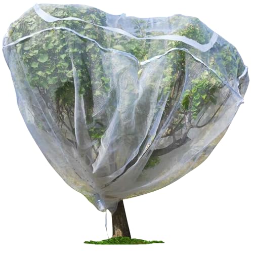 Zippered Caterpillar Sleeve, Milkweed Plant Netting, Garden Netting Plant Covers Bird Net with Drawstring, 24 inch Square Top, 48 inch Drop