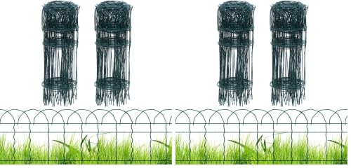 PROWORX 2 Rolls Green Garden Fence Border, 14 in x 40 ft Metal Folding Fence Wire Roll Garden Border Edging, Garden Fence Roll Flower Bed Fencing for Outdoor Yard (Pack of 2) - color: Green, size: Curve Wire-Total 14 in x 40 ft (Pack of 2)