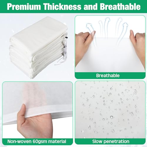 4 Pcs Plant Covers Freeze Protection 35.4" x 59", White - color: White