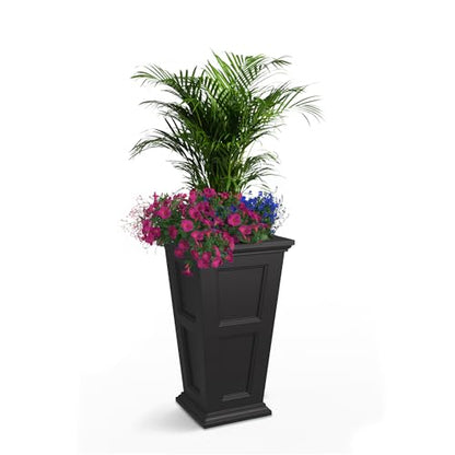 Mayne Fairfield 28in Self-Watering Tall Square Planter, Black - color: Black