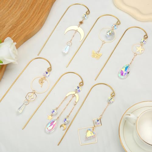 Crystal Suncatcher, 6pcs Small Trellis for Potted Plants Accessories Indoor